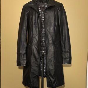 Danier Black Leather Mid-length Coat